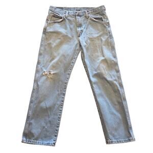 Stylish Light Blue Distressed Wrangler Jeans 34x29